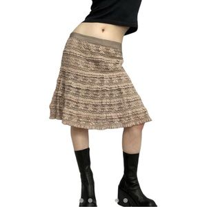 Max Studio textured tan & cream mini skirt / L / Excellent condition